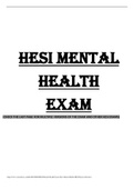 HESI Mental Health Exam Updated 2022