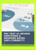 PRC TEST &num;1 REVIEW QUESTIONS & ANSWERS RATED 100&percnt; CORRECT&excl;&excl;