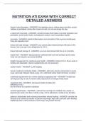 NUTRITION ATI EXAM WITH CORRECT DETAILED ANSWERS