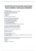 NUTRITION ATI EXAM ONE QUESTIONS WITH CORRECT DETAILED ANSWERS
