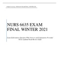NURS 6635 EXAM FINAL WINTER 2021
