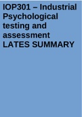 IOP3701 – Industrial Psychological testing and assessment LATES SUMMARY