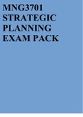  Exam (elaborations) MNG3701 STRATEGIC PLANNING EXAM PACK  2 Exam (elaborations) MNG3701 Assignment 1 SEMESTER 1  3 Exam (elaborations) MNG3701 Assignment 2 Semester 2  4 Exam (elaborations) MNG3701: STRATEGIC PLANNING EXAM PACK 2020  5 Exam (elaborations
