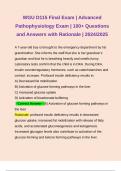WGU D115 Final Exam &vert; Advanced Pathophysiology Exam &vert; 100&plus; Questions and Answers with Rationale &vert; 2024&sol;2025