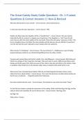 The Great Gatsby Study Guide Questions - Ch&period; 1-9 Latest Questions & Correct Answers &vert;&vert; New & Revised 