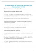The Great Gatsby Full Test Review Questions &lpar;New Revised &rpar;Expert Verified