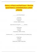 History of Rock and Roll Exam 1 Review QUESTIONS & ANSWERS&lpar;2024 LATEST UPDATE&rpar;