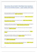 New Jersey Life and Health- Final Exam&sol; Exam Questions with Correct Verified Answers &ndash; Latest Update 2024-2025&period;
