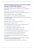 The Great Gatsby Unit Exam Questions & Expert Answers  With Highest Ratings 
