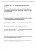 8&period;10 Unit Test&colon; The Great Gatsby Answered & Graded 