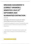 MNO2606 ASSIGNMENT 4 &lpar;CORRECT ANSWERS &rpar; SEMESTER 2 DUE 23rd SEPTEMBER 2024 GUARANTEED DISTINCTION&period;