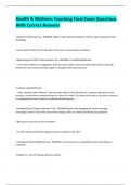 Health & Wellness Coaching Final Exam Questions With Correct Answers