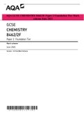 AQA GCSE CHEMISTRY 8462&sol;2F Paper 2 Foundation Tier Mark scheme June 2021