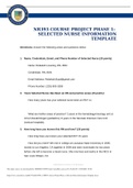 NR 393 Week 1 Course Project Phase 1: Selected Nurse Information Template (GRADED A)