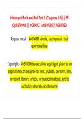History of Rock and Roll Test 1 &lpar;Chapters 1-6&rpar;&vert;&vert; 65 QUESTIONS &vert;&vert; CORRECT ANSWERS&vert;&vert; VERIFIED