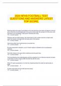  2024 NFHS FOOTBALL TEST QUESTIONS AND ANSWERS LATEST TOP SCORE&period;