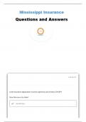 MISSISSIPPI LIFE AND HEALTH INSURANCE TEST QUESTIONS AND ANSWERS