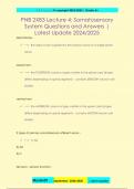 PNB 2XB3 Lecture 4&colon; Somatosensory  System Questions and Answers &vert;  Latest Update 2024&sol;2025