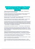 FTCE Professional Education Practice Test Exam Questions With Answers 2024&sol;2025
