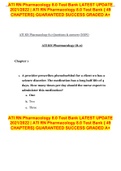 ATI RN Pharmacology 8.0 Test Bank LATEST UPDATE  2021/2022 | ATI RN Pharmacology 8.0 Test Bank { 49 CHAPTERS} GUARANTEED SUCCESS GRADED A+