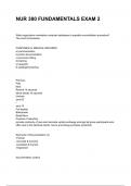 NUR 380 FUNDAMENTALS EXAM 2 questions and answers graded A&plus; 2024&sol;2025