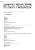 ECON MISC 2154 TEST BANK FOR EXAM 2020 ( Economics of Money, Banking, and Financial Markets 6e (Mishkin) Chapter 3)