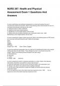 NURS 307&colon; Health and Physical Assessment Exam 1 Questions And Answers