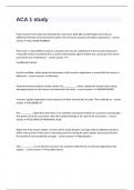 ACA 1 study questions with complete solutions graded A&plus;