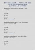 BIOD 151 Module 5 Exam &lpar;ACTUAL &rpar; Anatomy and Physiology 1 M5 Exam  QUESTIONS AND ANSWER