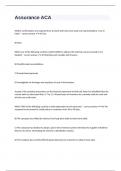 Assurance ACA questions with complete solutions