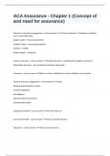 ACA Assurance - Chapter 1 &lpar;Concept of and need for assurance&rpar; well answered to pass