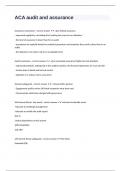 ACA audit and assurance with complete solutions graded A&plus;