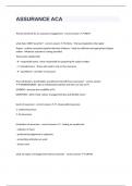 ASSURANCE ACA questions with correct answers