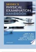 Test Bank for Seidel's Guide to Physical Examination&comma; 9th Edition by Ball