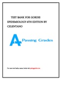 TEST BANK FOR GORDIS EPIDEMIOLOGY 6TH EDITION BY CELENTANO