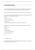 ACA Assurance with complete solutions graded A&plus; passed