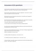Assurance ACA questions well answered to pass&lpar;updated&rpar;