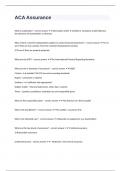 ACA Assurance questions n answers verified&sol;passed