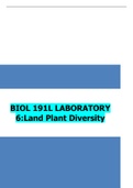 BIOL 191L LABORATORY 6:Land Plant Diversity | 2022 latest update 