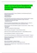CHST 112 Final Exam Questions and Correct Detailed Answers &lpar;Already Graded A&plus;&rpar;