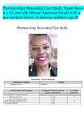 Pharmacology Reasoning Case Study; Susan Jones is a 42-year-old African-American female with a past medical history of diabetes mellitus type II.