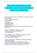 SDI Scuba Certification Exam Questions with Correct Solutions &vert;&vert;  Graded A&plus; <UPDATED>
