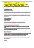 ACSM EP Exam 392 QUESTIONS AND CORRECT ANSWERS&rpar; VERIFIED ANSWERS LATEST UPDATE 2024&sol;2025 RATED A&plus;