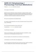 NURS 331 Pathophysiology &sol;&sol; Pharmacology Final Exam &lpar;Medications&rpar;