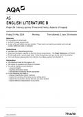 AQA AS ENGLISH LITERATURE B Paper 2A Literary genres&colon; Prose and Poetry&colon; Aspects of tragedy 7716&sol;2A June 2024