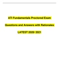 ATI Fundamentals Proctored Exam-Questions and Answers with Rationales ( LATEST 2020/ 2021)