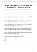 AVMG   Bundled Exam Questions and CORRECT Answers