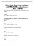 LUOA World History Semester Exam &ndash; ANM UPDATED Exam Questions and  CORRECT Answers