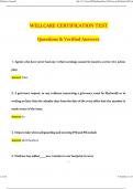 Wellcare Mastery Exams & Tests BUNDLED WellCare- Mastery Test   Wellcare act mastery exam  Wellcare Exam Questions and Answers Verified Solutions 2024&sol;2025