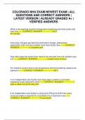 COLORADO NHA EXAM NEWEST EXAM &vert; ALL QUESTIONS AND CORRECT ANSWERS &vert; LATEST VERSION &vert; ALREADY GRADED A&plus; &vert; VERIFIED ANSWERS
